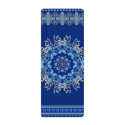 Suede Yoga Mat with Body Alignment Lines