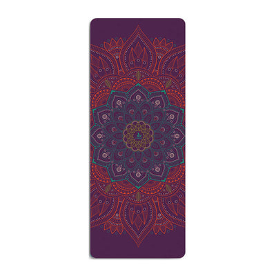 Suede Yoga Mat with Body Alignment Lines