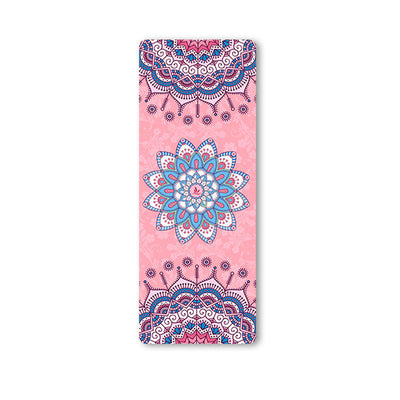 Suede Yoga Mat with Body Alignment Lines