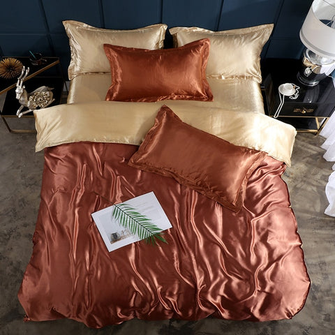 Nordic Style Silk Bedding Set Queen