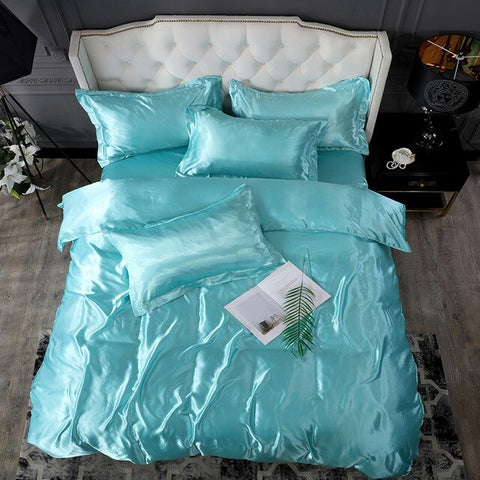 Nordic Style Silk Bedding Set Queen