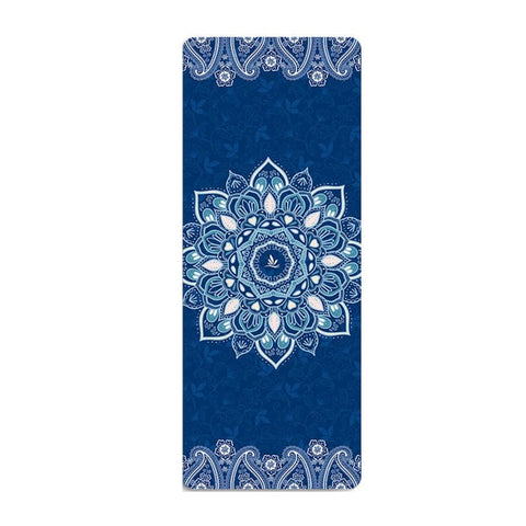 Suede Yoga Mat with Body Alignment Lines
