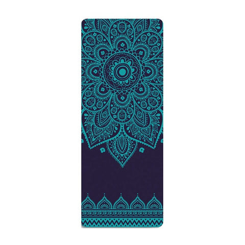 Suede Yoga Mat with Body Alignment Lines
