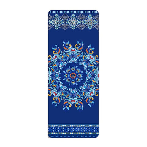Suede Yoga Mat with Body Alignment Lines