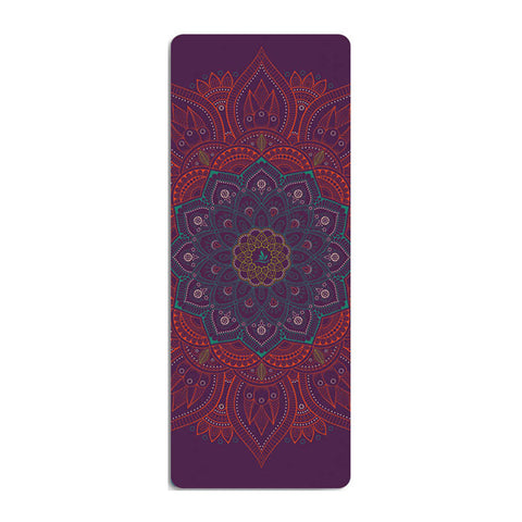 Suede Yoga Mat with Body Alignment Lines