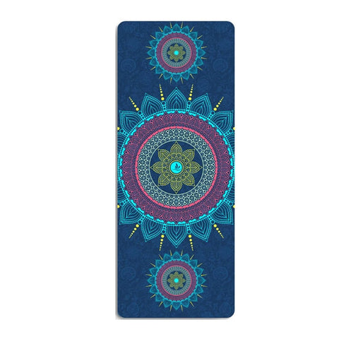 Suede Yoga Mat with Body Alignment Lines