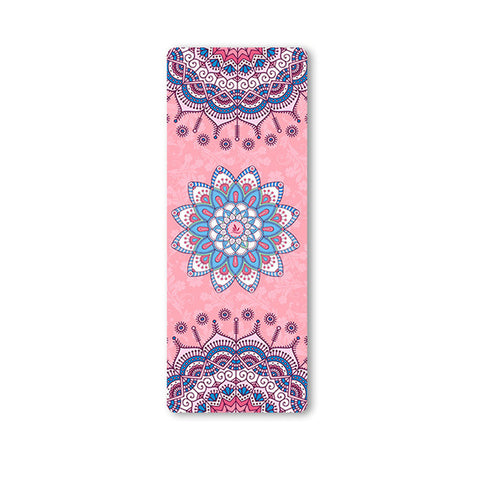 Suede Yoga Mat with Body Alignment Lines
