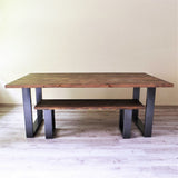 Wooden dining table and bench set