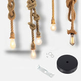 Vintage hemp rope pendant light