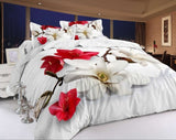 4Pcs King Size Luxury 3D Rose Bedding Set