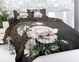 4Pcs King Size Luxury 3D Rose Bedding Set