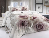 4Pcs King Size Luxury 3D Rose Bedding Set