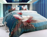 4Pcs King Size Luxury 3D Rose Bedding Set