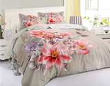 4Pcs King Size Luxury 3D Rose Bedding Set