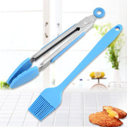 BBQ Tongs Basting Brush Set