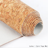 Collapsible Natural Latex Cork Non-slip Yoga Mat